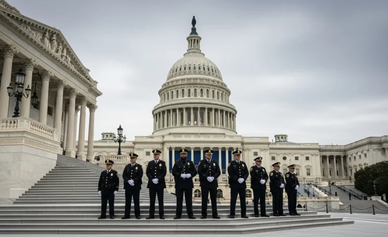 capitol police officers sue to block 1 8 billion anti weaponization fund Capitol Police Officers Sue to Block $1.8 Billion 'Anti-Weaponization' Fund outside the U.S. Capitol.