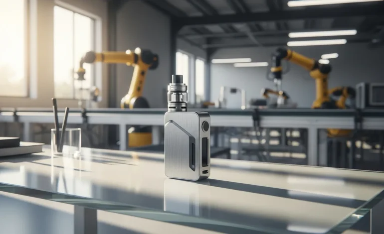what vapes are made in the usa A close-up of premium vapor hardware showcasing what vapes are made in the usa in a modern manufacturing setting.