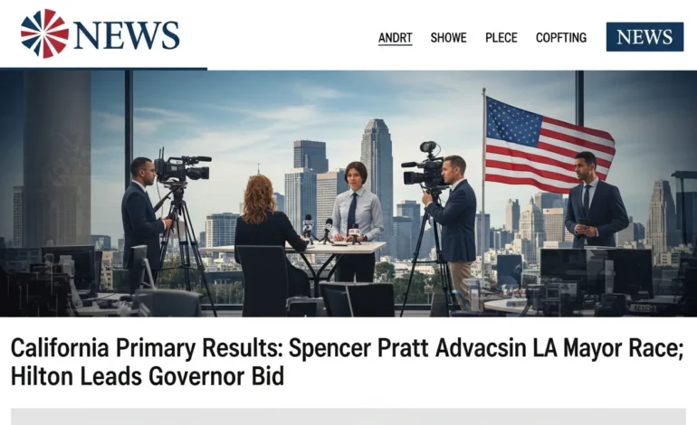 California Primary Results: Spencer Pratt Advances in LA Mayor Race; Hilton Leads Governor Bid as supporters celebrate.