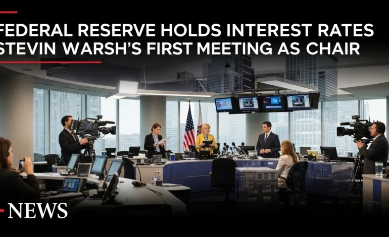Federal Reserve Holds Interest Rates Steady in Kevin Warsh’s First Meeting as Chair during a record-breaking Dow rally.