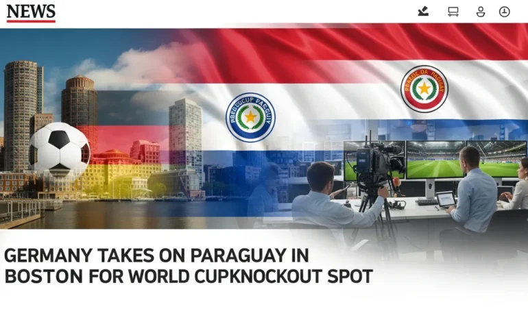 Julian Nagelsmann watches as Germany Takes on Paraguay in Boston for World Cup Knockout Spot.