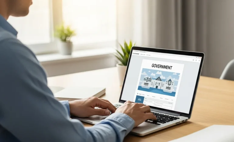 how to apply for federal government jobs using the 2026 usajobs portal A professional applying for federal government jobs using the 2026 USAJOBS portal on a laptop.