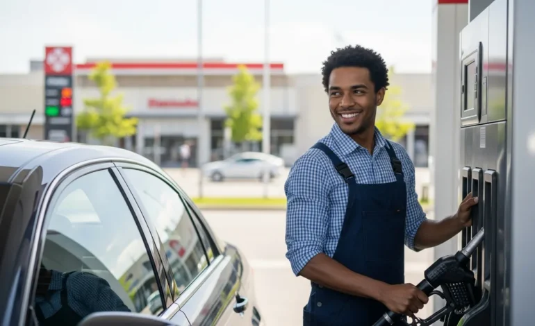 u s consumer confidence inched up in june despite softening labor market U.S. Consumer Confidence Inched Up in June Despite Softening Labor Market as a customer refuels their car.