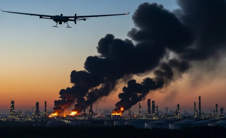 ukraine launches massive drone barrage on st petersburg striking military base and oil depot Ukraine Launches Massive Drone Barrage on St. Petersburg, Striking Military Base and Oil Depot