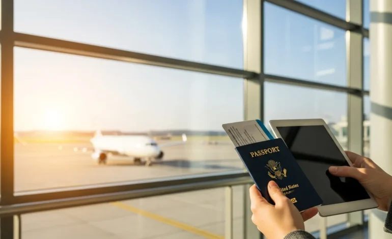 what are the etias travel authorization requirements for us citizens in 2026 Guide to what are the ETIAS travel authorization requirements for US citizens in 2026 shown on a laptop screen.