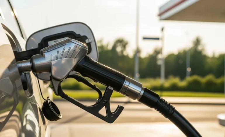 why are gas prices going up Close-up of a fuel nozzle at a pump, illustrating the question of why are gas prices going up in June 2026.