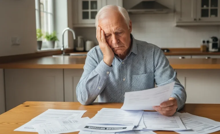 why medicare advantage plans are bad A concerned senior reviews complex insurance documents, illustrating why medicare advantage plans are bad.
