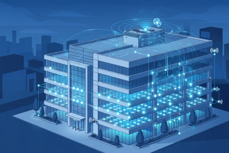 Commercial automation services: smart commercial building with connected sensor network