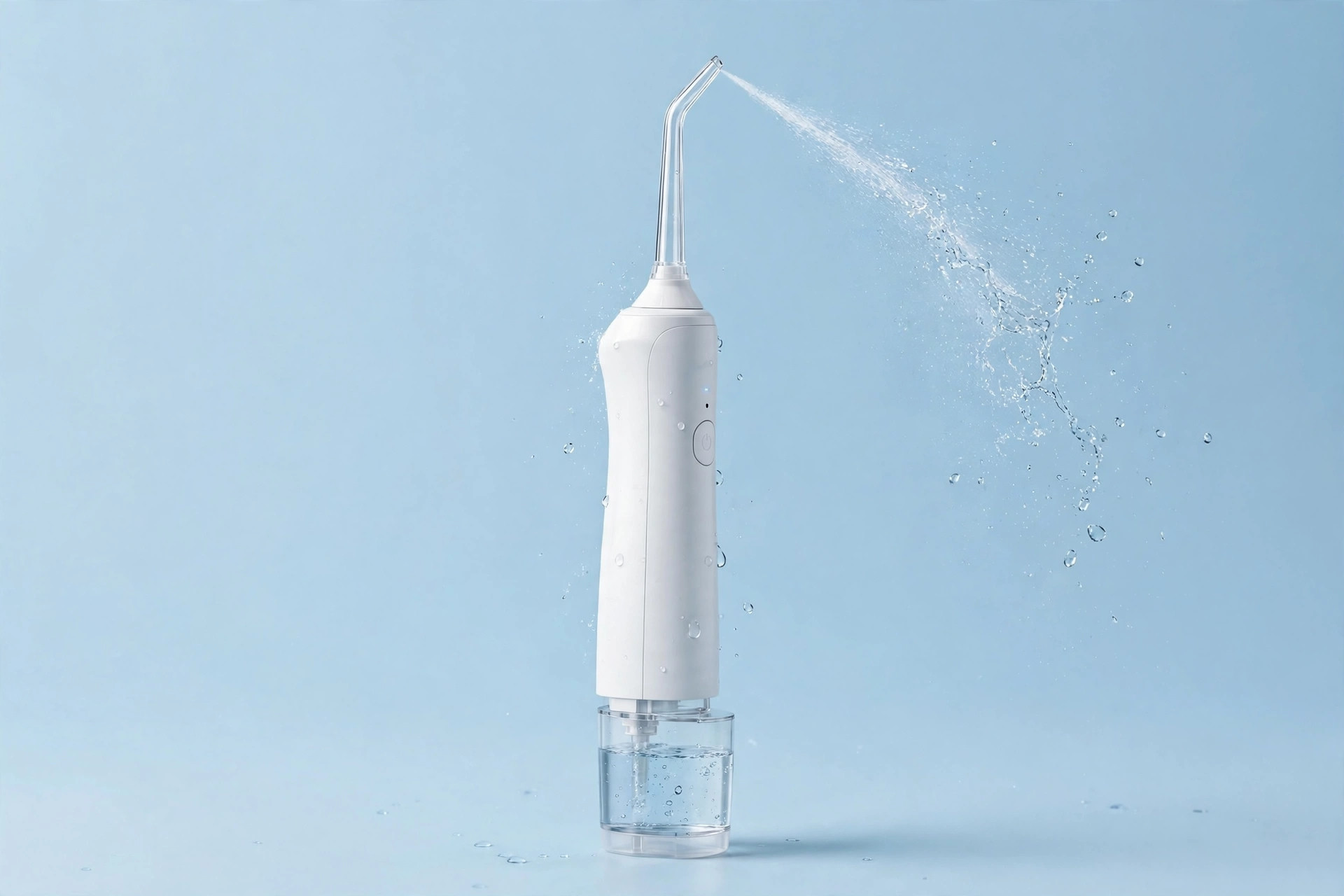 Smart OC water flosser with pulsating water jet — cordless oral irrigator illustration
